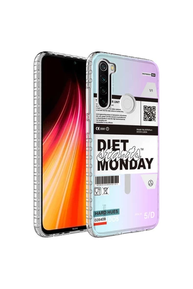 CEPCASE    Xiaomi Redmi Note 8 Uyumlu Kılıf Kenar Korumalı Desenli Colorful Graphic Design Silikon Kapak