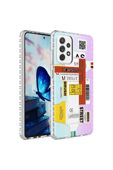 CEPCASE    Galaxy A32 4g Uyumlu Kılıf Kenar Korumalı Desenli Colorful Graphic Design Silikon Kapak