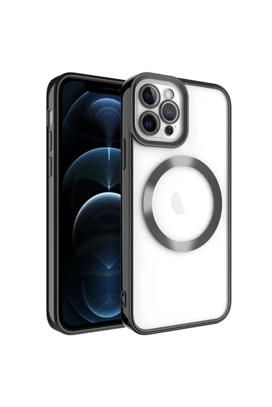 CEPCASE    Iphone 11 Pro Kılıf Magsafe Wireless Şarj Özellikli Renkli Kenar Ve Kamera Çerçeveli Silikon - Resim 2