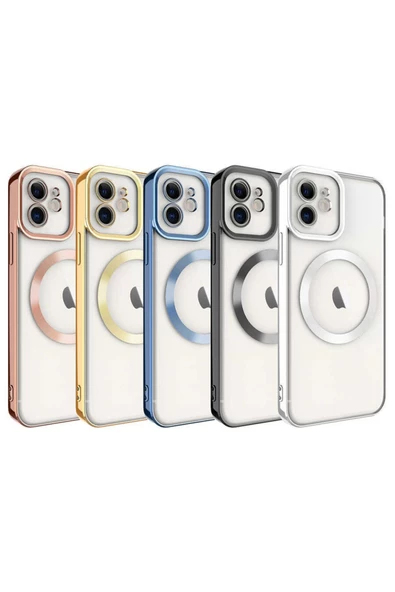 CEPCASE    Iphone 11 Kılıf Magsafe Wireless Şarj Özellikli Renkli Kenar Ve Kamera Çerçeveli Silikon - Resim 3