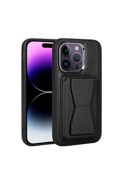 CEPCASE    Iphone 14 Pro Max Kılıf Natural Leather Luxury Kartlık Bölmeli Standlı Deri Kapak ürün görseli
