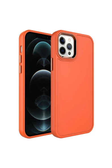 CEPCASE    Iphone 12 Pro Max Kılıf Soft Patel Renkler Metal Kamera Çerçeve Metal Hassas Tuş Takımlı