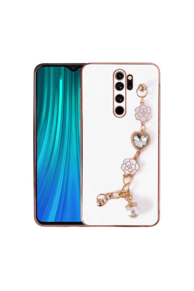 CEPCASE    Xiaomi Redmi Note 8 Pro Kılıf Taşlı El Tutma Aparatlı Kamera Korumalı Silikon Kapak
