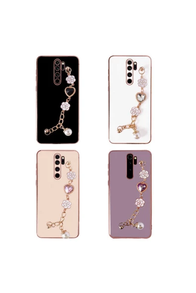 CEPCASE    Xiaomi Redmi Note 8 Pro Kılıf Taşlı El Tutma Aparatlı Kamera Korumalı Silikon Kapak - 3