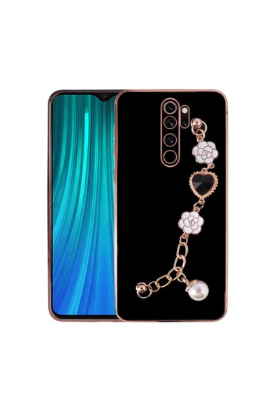 CEPCASE    Xiaomi Redmi Note 8 Pro Kılıf Taşlı El Tutma Aparatlı Kamera Korumalı Silikon Kapak