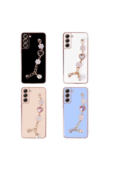 CEPCASE    Samsung Galaxy S21 Fe Kılıf Taşlı El Tutma Aparatlı Kamera Korumalı Silikon Kapak - Resim 3