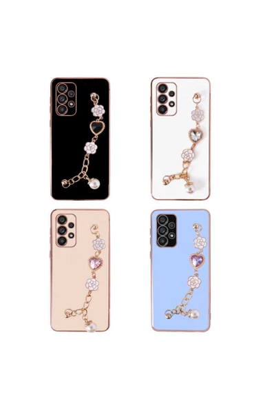 CEPCASE    Samsung Galaxy A72 Kılıf Taşlı El Tutma Aparatlı Kamera Korumalı Silikon Kapak - Resim 3