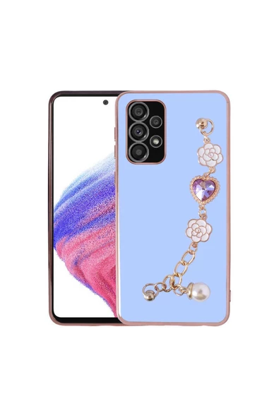 CEPCASE    Samsung Galaxy A72 Kılıf Taşlı El Tutma Aparatlı Kamera Korumalı Silikon Kapak - Resim 2