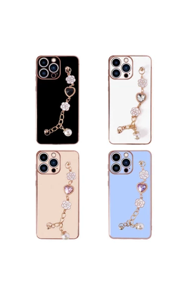 CEPCASE    Iphone 14 Pro Kılıf Taşlı El Tutma Aparatlı Kamera Korumalı Silikon Kapak - Resim 3