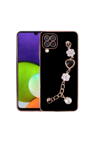 CEPCASE    Samsung Galaxy M32 Kılıf Taşlı El Tutma Aparatlı Kamera Korumalı Silikon Kapak ürün görseli