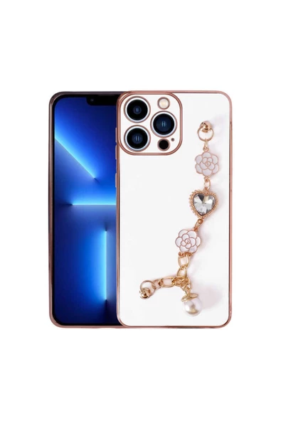 CEPCASE    Iphone 12 Pro Kılıf Taşlı El Tutma Aparatlı Kamera Korumalı Silikon Kapak