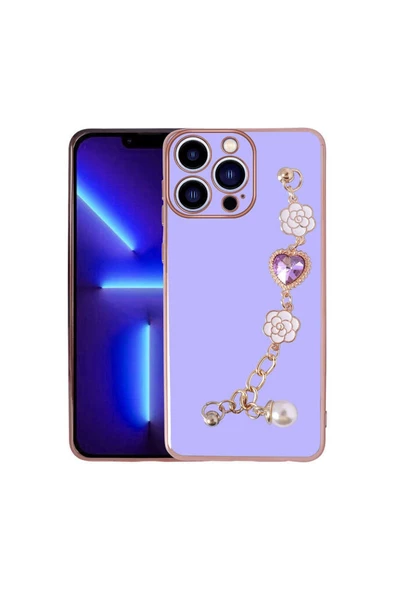 CEPCASE    Iphone 14 Pro Kılıf Taşlı El Tutma Aparatlı Kamera Korumalı Silikon Kapak ürün görseli