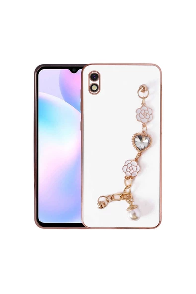 CEPCASE    Xiaomi Redmi 9a Kılıf Taşlı El Tutma Aparatlı Kamera Korumalı Silikon Kapak