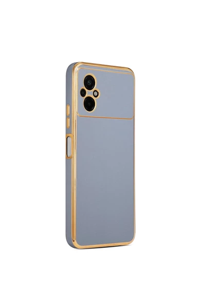 CEPCASE    Xiaomi Poco M5 Kılıf Kenarları Parlak Gold Tasarım Pastel Renk Tasarımlı Kapak