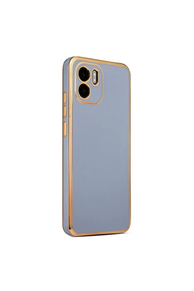 CEPCASE    Xiaomi Redmi A1 Kılıf Kenarları Parlak Gold Tasarım Pastel Renk Tasarımlı Kapak