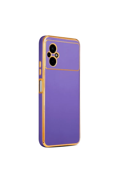 CEPCASE    Xiaomi Poco M5 Kılıf Kenarları Parlak Gold Tasarım Pastel Renk Tasarımlı Kapak
