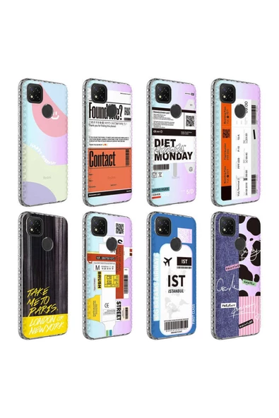 CEPCASE    Xiaomi Redmi 9c Kılıf Kenar Korumalı Desenli Colorful Graphic Design Silikon Kapak - Resim 3