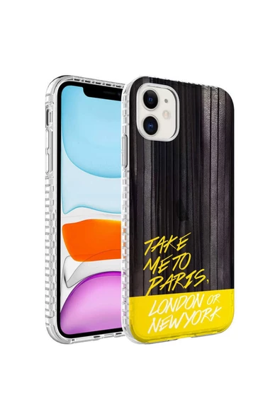 CEPCASE    Iphone 11 Kılıf Kenar Korumalı Desenli Colorful Graphic Design Silikon Kapak