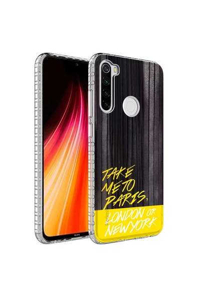 CEPCASE    Xiaomi Redmi Note 8 Uyumlu Kılıf Kenar Korumalı Desenli Colorful Graphic Design Silikon Kapak
