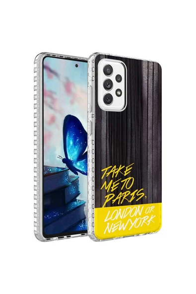 CEPCASE    Galaxy A23 Uyumlu Kılıf Kenar Korumalı Desenli Colorful Graphic Design Silikon Kapak