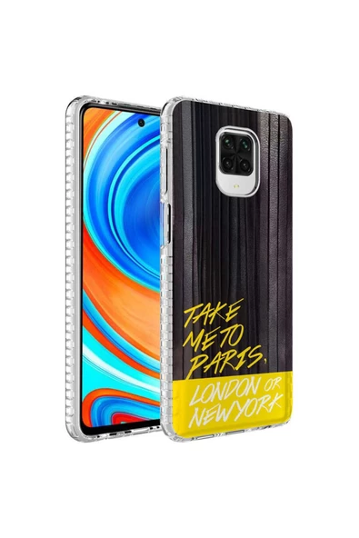 CEPCASE    Xiaomi Redmi Note 9s Uyumlu   Kılıf Kenar Korumalı Desenli Colorful Graphic Design Silikon Kapak