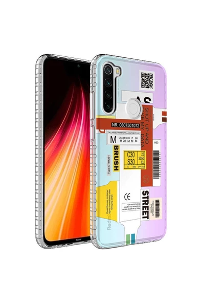 CEPCASE    Xiaomi Redmi Note 8 Kılıf Kenar Korumalı Desenli Colorful Graphic Design Silikon Kapak - Resim 2