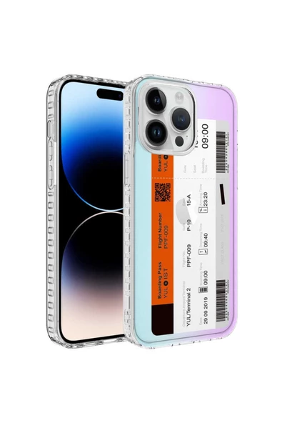 CEPCASE    Iphone 12 Pro Max Kılıf Kenar Korumalı Desenli Colorful Graphic Design Silikon Kapak