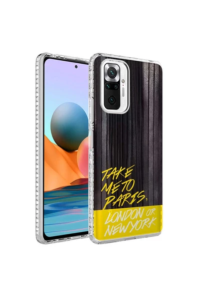 CEPCASE    Xiaomi Redmi Note 10 Pro Kılıf Kenar Korumalı Desenli Colorful Graphic Design Silikon Kapak