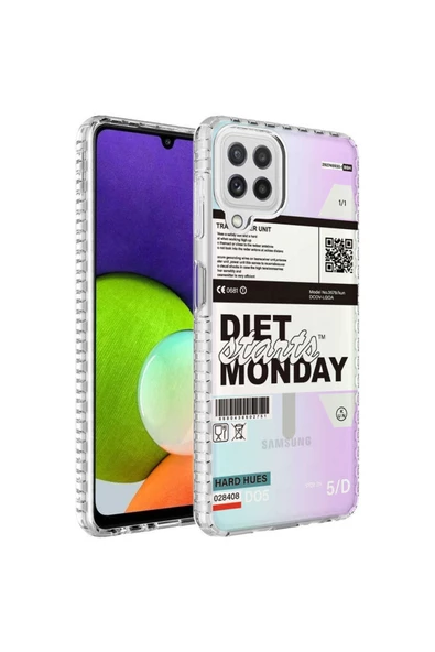 CEPCASE    Samsung Galaxy M32 Kılıf Kenar Korumalı Desenli Colorful Graphic Design Silikon Kapak - Resim 2