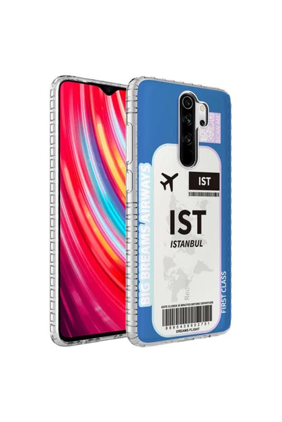 CEPCASE    Xiaomi Redmi Note 8 Pro Kılıf Kenar Korumalı Desenli Colorful Graphic Design Silikon Kapak