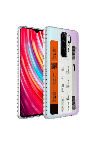 CEPCASE    Xiaomi Redmi Note 8 Pro Kılıf Kenar Korumalı Desenli Colorful Graphic Design Silikon Kapak