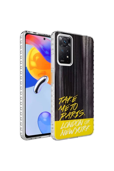 CEPCASE    Xiaomi Redmi Note 11s Global Kılıf Kenar Korumalı Desenli Colorful Graphic Design Silikon Kapak