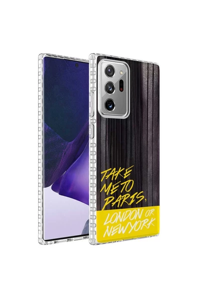 CEPCASE    Samsung Galaxy Note 20 Ultra Kılıf Kenar Korumalı Desenli Colorful Graphic Design Silikon Kapak