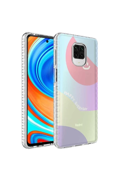 CEPCASE    Xiaomi Redmi Note 9s Kılıf Kenar Korumalı Desenli Colorful Graphic Design Silikon Kapak - Resim 2