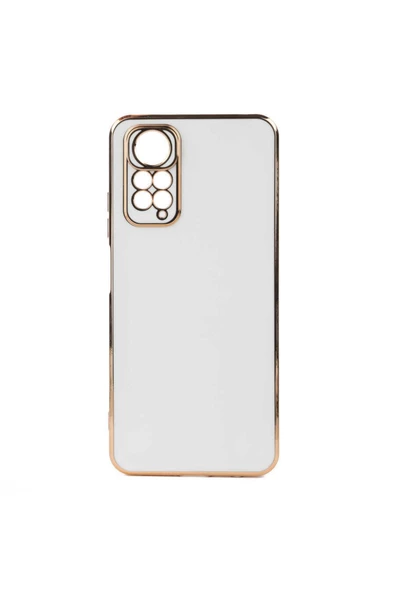 CEPCASE    Xiaomi Redmi Note 11 Global Kılıf Kenarları Parlak Gold Tasarım Pastel Renk Tasarımlı Kapak
