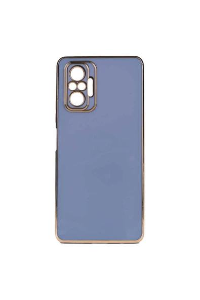 CEPCASE    Xiaomi Redmi Note 10 Pro Kılıf Kenarları Parlak Gold Tasarım Pastel Renk Tasarımlı Kapak
