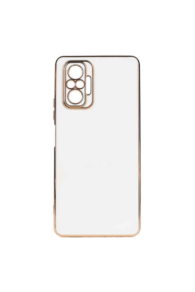 CEPCASE    Xiaomi Redmi Note 10 Pro Kılıf Kenarları Parlak Gold Tasarım Pastel Renk Tasarımlı Kapak