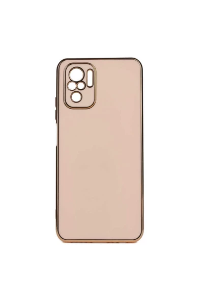 CEPCASE    Xiaomi Redmi Note 10 Kılıf Kenarları Parlak Gold Tasarım Pastel Renk Tasarımlı Kapak - Resim 2
