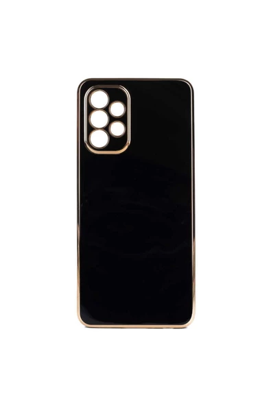 CEPCASE    Samsung Galaxy A32 4g Kılıf Kenarları Parlak Gold Tasarım Pastel Renk Tasarımlı Kapak