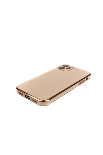 CEPCASE    Iphone 11 Kılıf Kenarları Parlak Gold Tasarım Pastel Renk Tasarımlı Kapak - Resim 4