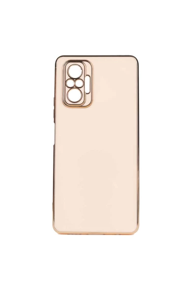 CEPCASE    Xiaomi Redmi Note 10 Pro Kılıf Kenarları Parlak Gold Tasarım Pastel Renk Tasarımlı Kapak