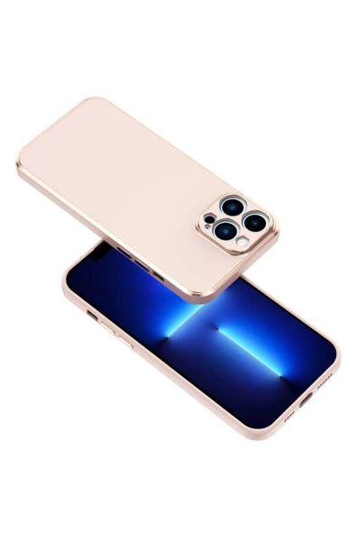 CEPCASE    Iphone 13 Pro Kılıf Kenarları Parlak Gold Tasarım Pastel Renk Tasarımlı Kapak - 5