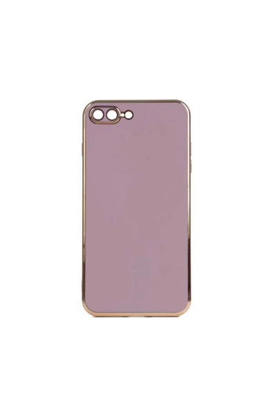 CEPCASE    Iphone 7 Plus Kılıf Kenarları Parlak Gold Tasarım Pastel Renk Tasarımlı Kapak - Resim 2