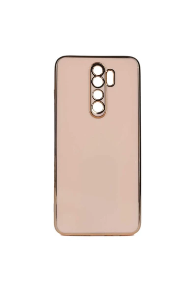 CEPCASE    Xiaomi Redmi Note 8 Pro Kılıf Kenarları Parlak Gold Tasarım Pastel Renk Tasarımlı Kapak - 2