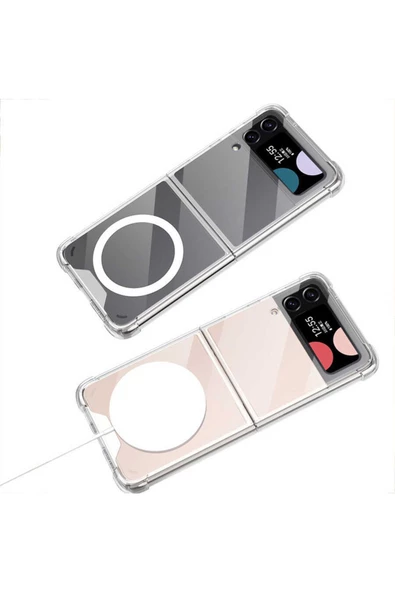 CEPCASE    Galaxy Z Flip 3 Kılıf Magsafe Wireless Şarj Destekli Airbag Shockproof Yeni Nesil Kapak - 5