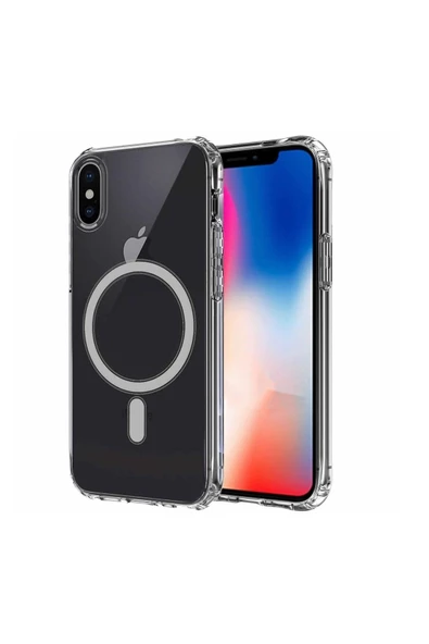 CEPCASE    Iphone Xs Max 6.5 Kılıf Magsafe Şarj Özellikli Darbe Korumalı Şeffaf Sert Pc Kalıp