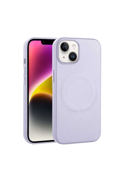 CEPCASE    Iphone 14 Plus Kılıf Magsafe Wireless Şarj Pu Deri Natural Leather Non-slip Surface Kapak