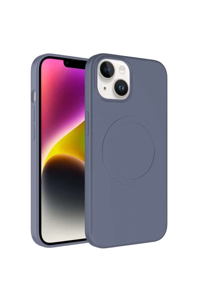 CEPCASE    Iphone 14 Plus Kılıf Magsafe Wireless Şarj Özellikli Pastel Renk Silikon Cleanable Soft Kapak