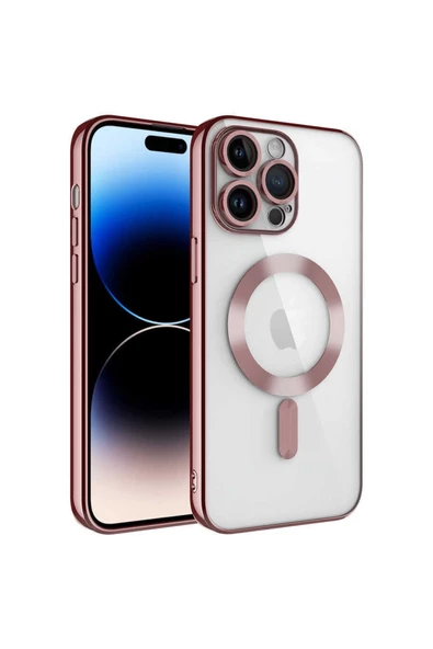 CEPCASE    Iphone 14 Pro Max Kılıf Magsafe Wireless Şarj Özellikli Kamera Korumalı Renkli Kenar Kapak