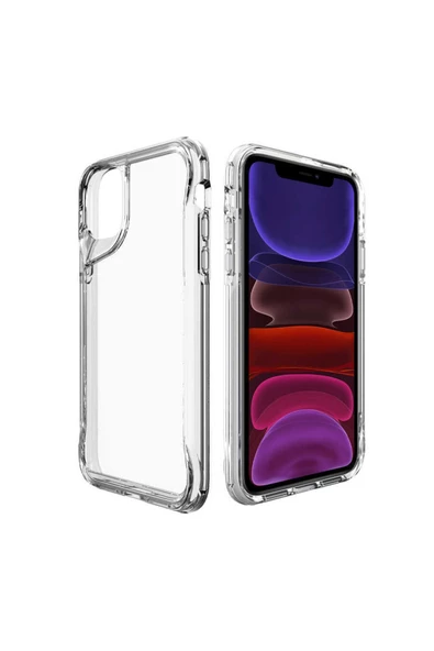 CEPCASE    Iphone 11 Kılıf Kristal Desıng 2.0mm Kamera Çıkıntısı Warrior Mold Shockproof Kapak